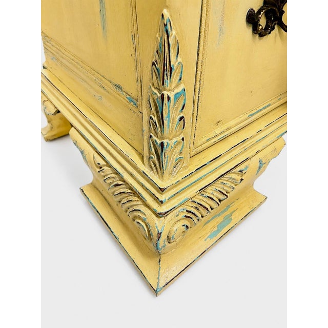 Yellow Couture French Provincial Marble Top Bombe Dresser — Maison Martine For Sale - Image 8 of 10