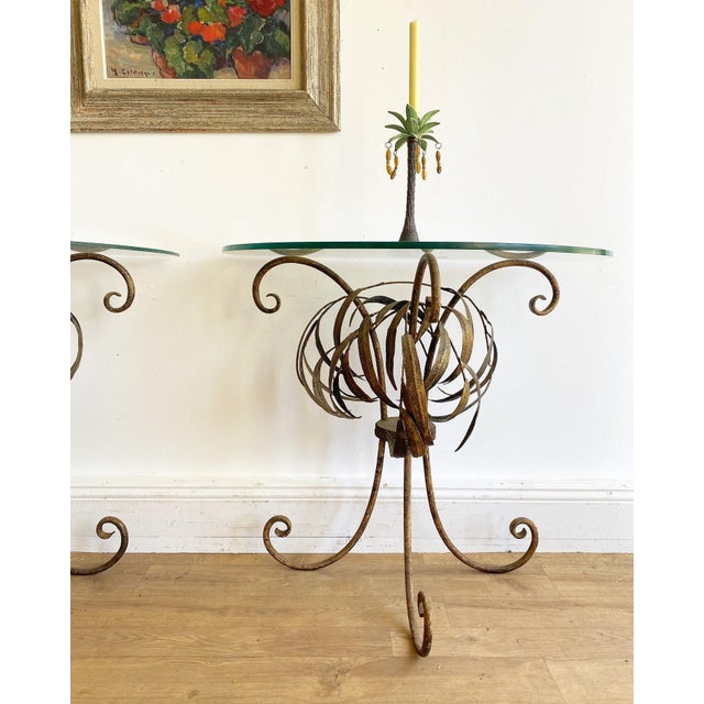 Hollywood Regency French Demi Lune Side Tables, Set of 2 For Sale - Image 3 of 10