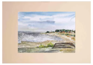 Armin Guther, Landscape, Watercolor 1989