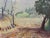 Charming rural western scene of a tree lined county lane painted during bright daylight by listed artist Frank Leslie True...
