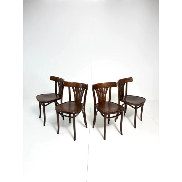 Four classic bentwood chairs from the polish manufacturer radomsko zmg, dating from the 1970s. these chairs impress with...