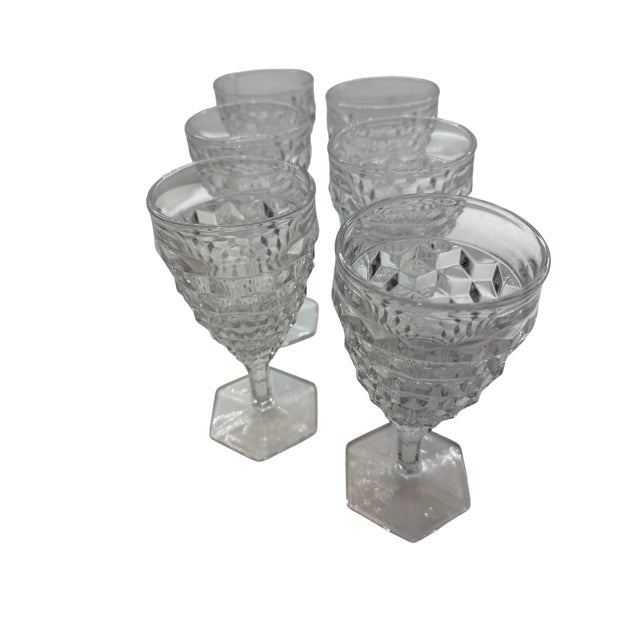 Fostoria Set of 6 American Clear Water Goblets For Sale - Image 9 of 9