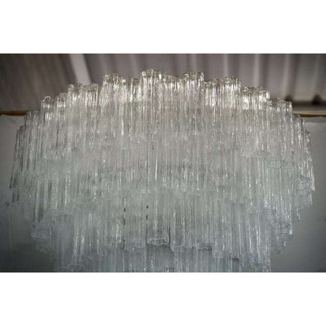 Mid-Century Modern Murano Art Glass Transparent Chandelier, 2000 For Sale - Image 3 of 10
