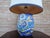 Textile Painted Ceramic Table Lamp with Fabric Lampshade, 1970s For Sale - Image 7 of 16