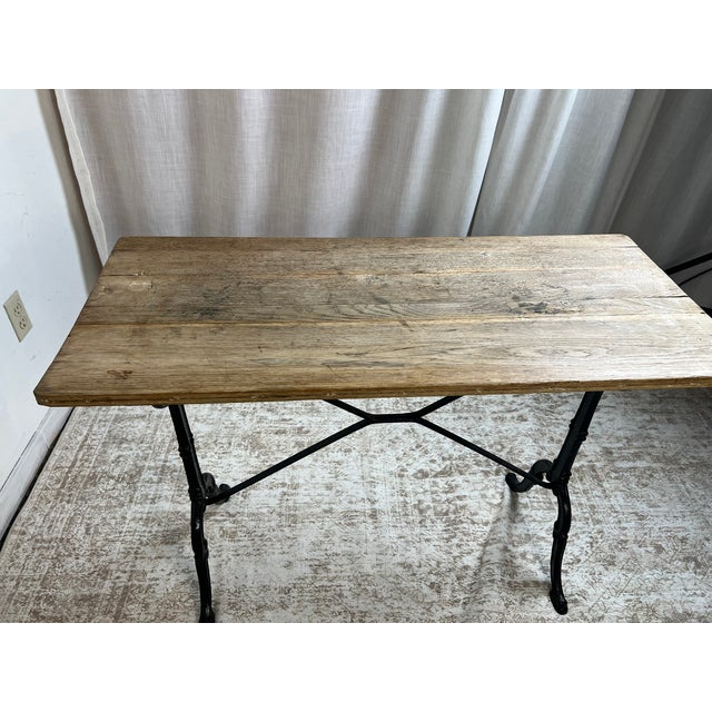 Ebony Vintage French Oak and Cast Iron Console Table For Sale - Image 8 of 10