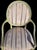 Pair of French Louis XVI Style Painted Celadon and Cream Oval Back Fauteuil Armchairs With Floral Stripe Upholstery, Mid 20th Century For Sale - Image 10 of 10