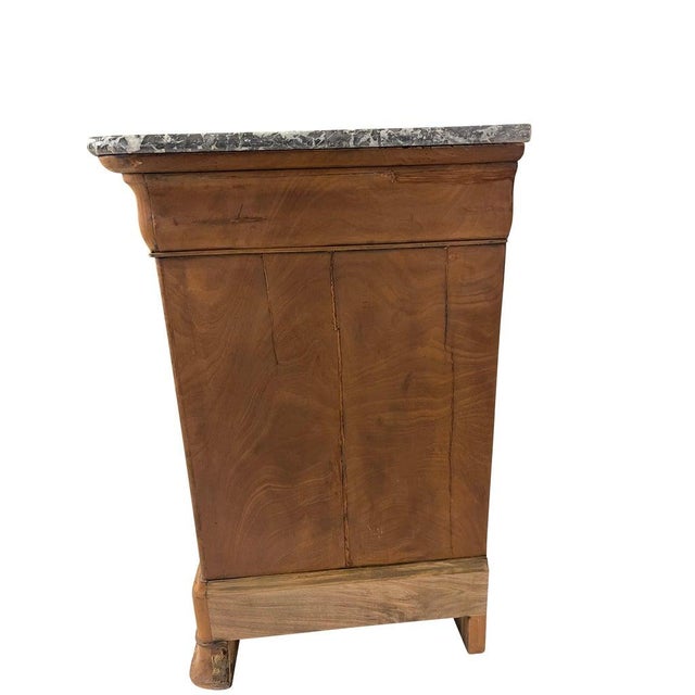 19th Century Louis Philippe Bleached Burled Walnut & Grey Marble Top Commode For Sale - Image 9 of 13