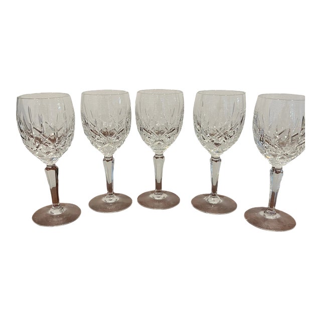 1980s Gorham Lady Anne Vintage Water Goblets- Set of 5. Beautiful! For Sale