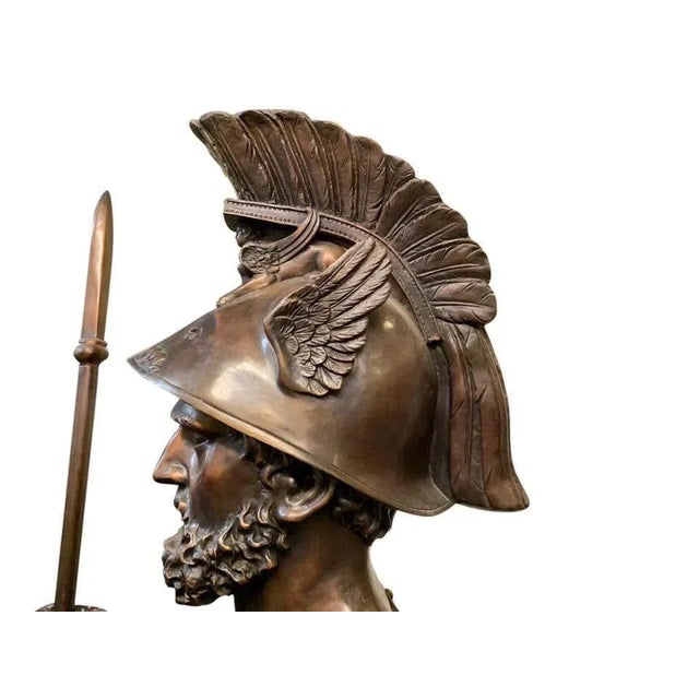 Life-Sized Bronze Roman Gladiator with Spear For Sale - Image 5 of 10