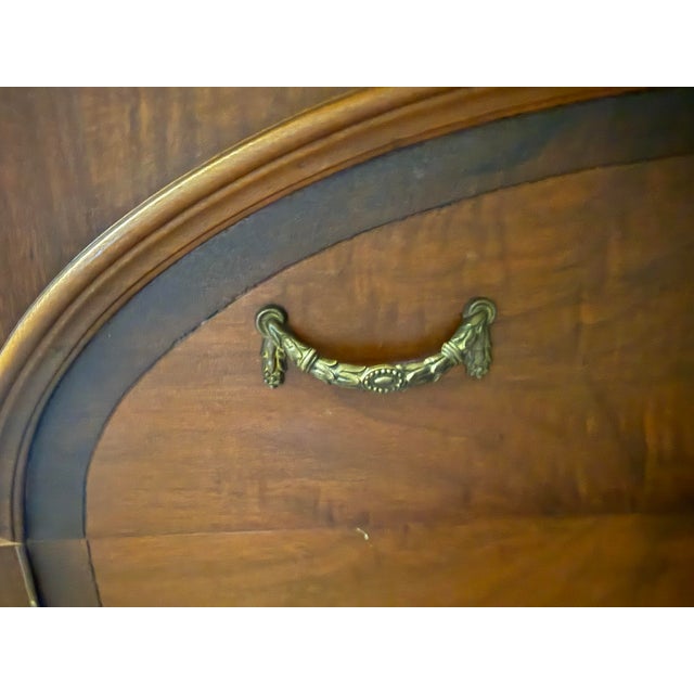 1930s Berkey and Gay Style Art Deco Mahogany Burlwood Highboy Dresser For Sale - Image 11 of 13