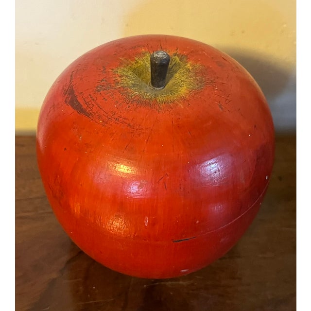 Antique Early 20th Century Paint Decorated Carved Wood Apple Box For Sale In New York - Image 6 of 13