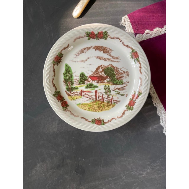 Ceramic 1940s Norwegian Figgjo Flint 5 7/8” Plates - Set of Seven (7) For Sale - Image 7 of 9