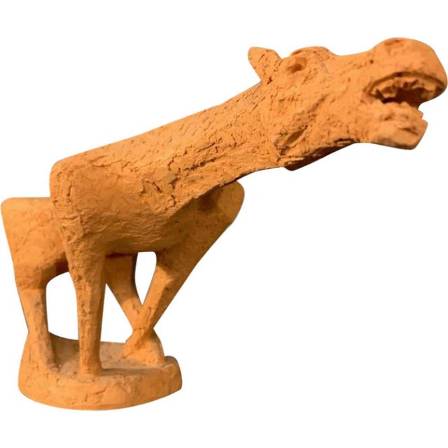 Terracotta Horse Animal Sculpture by Mario Peruggini, 1960s For Sale - Image 15 of 15