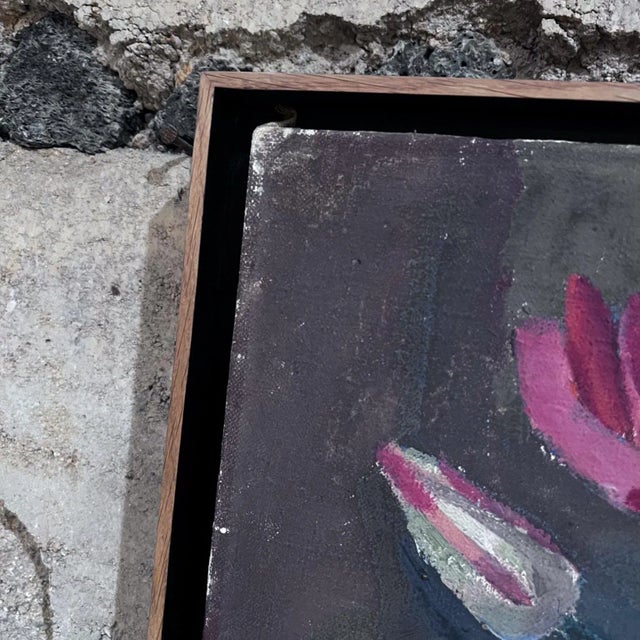 Mid 20th Century 1960s Floral Still Life Oil Painting, Signed & Framed, 35.25x27.25 Mid Century For Sale - Image 5 of 11