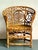 Wood Vintage Boho Medallion Back Bamboo Brighton Pavillon Chair For Sale - Image 7 of 12