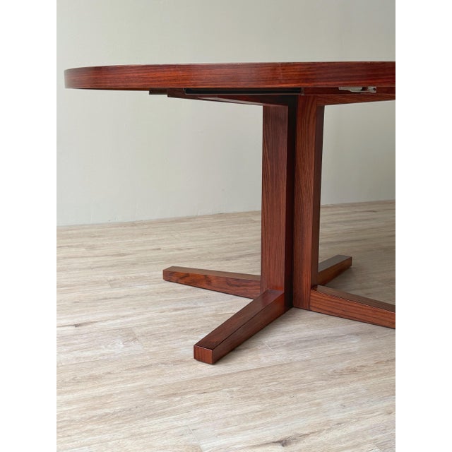 Wood Danish Modern Rosewood Extension Dining Table by Heltborg Møbler, Attributed to John Mortensen For Sale - Image 7 of 12