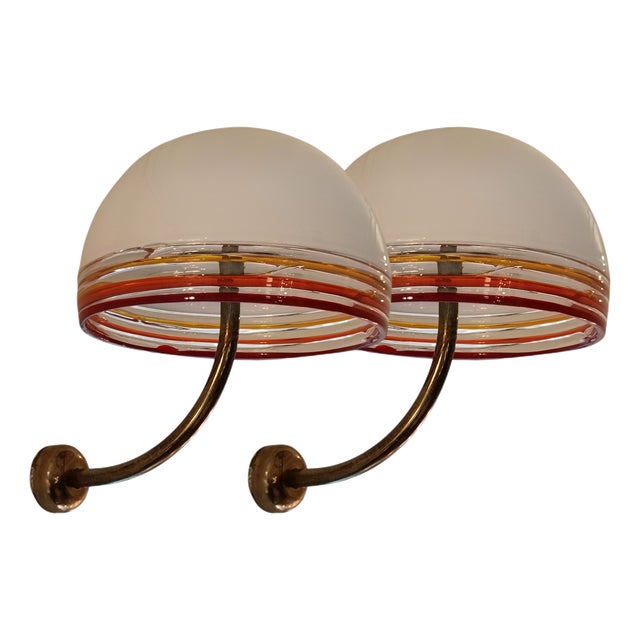 Vintage Febo Wall Lamps by Roberto Pamio & Renato Toso for Leucos, 1960s, Set of 2 For Sale