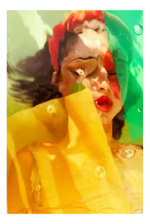 Carla Sutera Sardo, Aqva Yellow and Green Surrealist Figure, 2019, Photographic Print