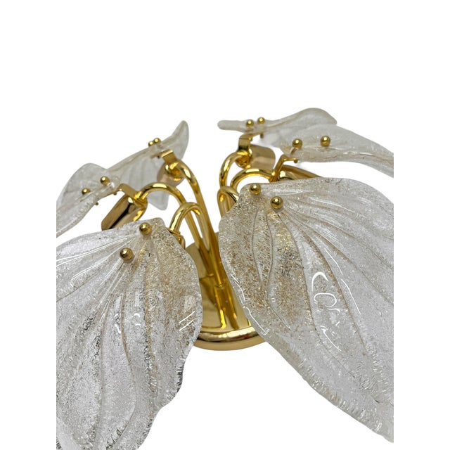 Murano Glass Leaf Flush Mount by Novaresi, Italy, 1970s For Sale - Image 15 of 17