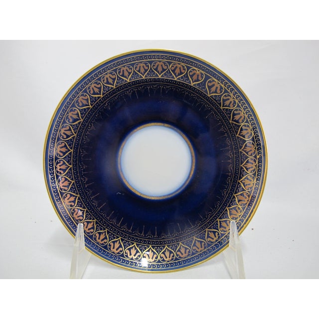 19th Century Carl Knoll Karlsbad Gilt Hand Painted Landscape Porcelain Coffee Cup & Saucer For Sale In Portland, OR - Image 6 of 10