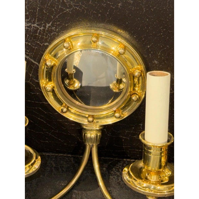 1920's Federal Style Bronze Sconces With Mirror For Sale In New York - Image 6 of 6