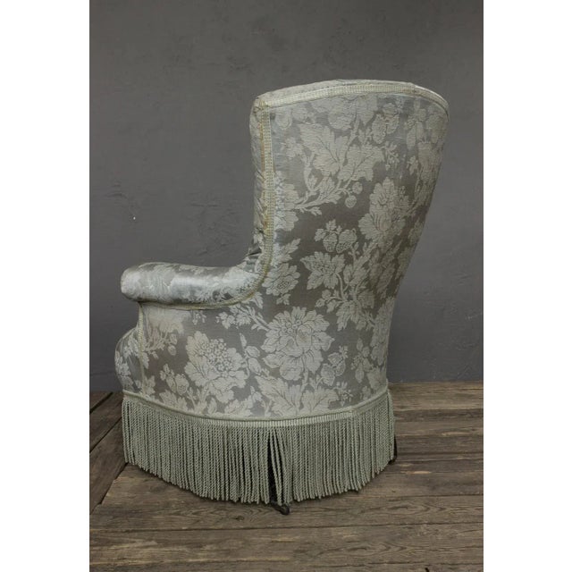 French 19th Century Tufted Armchair and Ottoman For Sale - Image 9 of 12