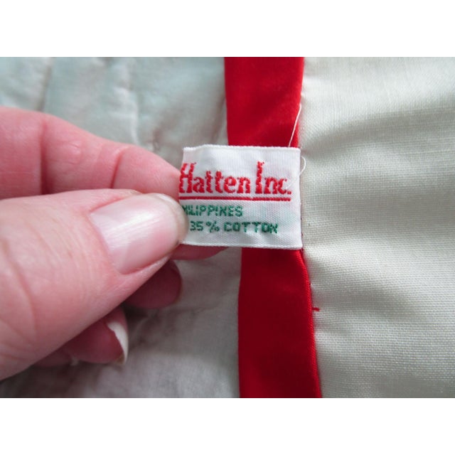 Vintage House of Hatten Southwest Style Santa Applique Tree Skirt 58" Cotton Poly Blend For Sale - Image 11 of 11