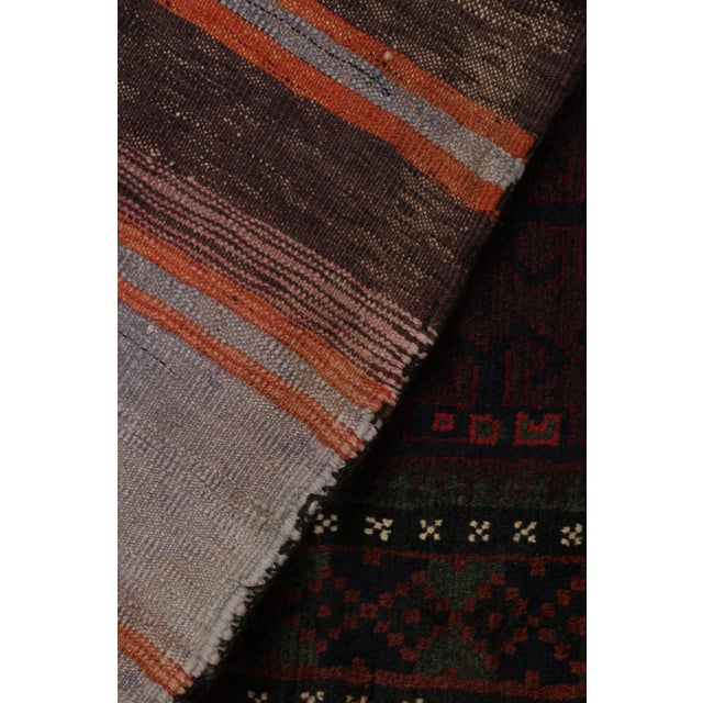 Textile Rug & Kilim’s Baluch Scatter Rug in Dark Purple, Red and Blue Geometric Patterns For Sale - Image 7 of 8