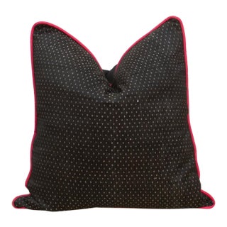Vana Black Dotted Ahir Handloom Pillow For Sale