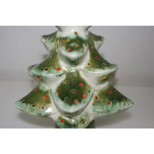 Jamar Mallory Studios Green Ceramic Tabletop Christmas Tree Chairish