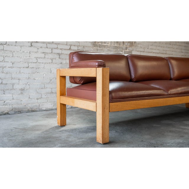 Vintage Oak Sofa Attributed to Warren Platner for CI Designs For Sale In Boston - Image 6 of 17