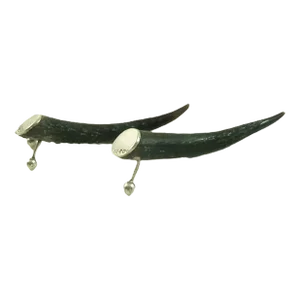 Late 19th Century English Horn and Silver Sterling Silver Knife Rests- Set of 2