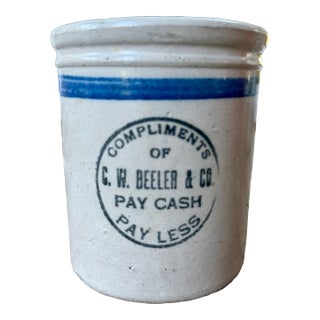 Antique Early 1900s Advertising Crock For Sale