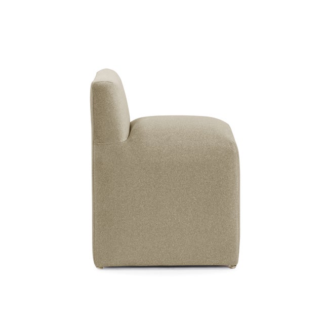 Boho Chic Pippa Taupe Vegan Mohair Stool For Sale - Image 3 of 7