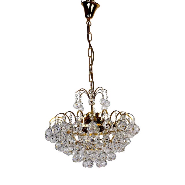 Crystal Chandelier by Christoph Palme, 1970s For Sale