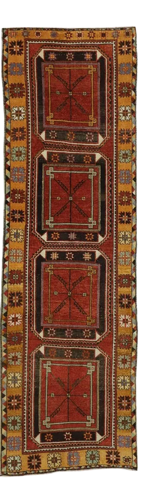 Mid 20th Century Vintage Turkish Oushak Runner Rug , 03'08 X 11'06