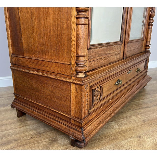 Glass French Wardrobe in Oak For Sale - Image 7 of 18