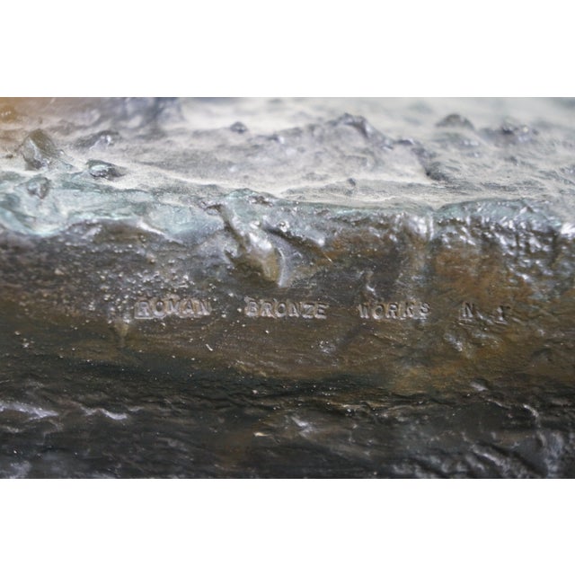 Bronze Mid 20th Century Frederic Remington Roman Bronze Works the Cheyenne Statue Sculpture 24" For Sale - Image 8 of 16