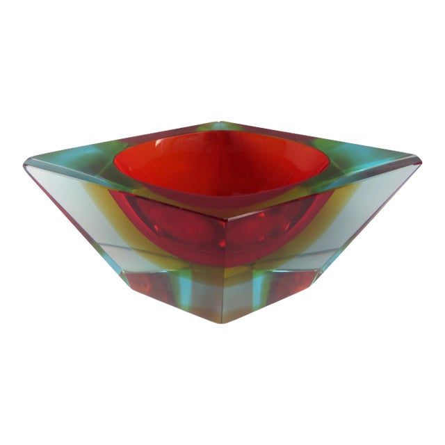 Mid 20th Century Mandruzzato Ruby Sommerso Bowl For Sale