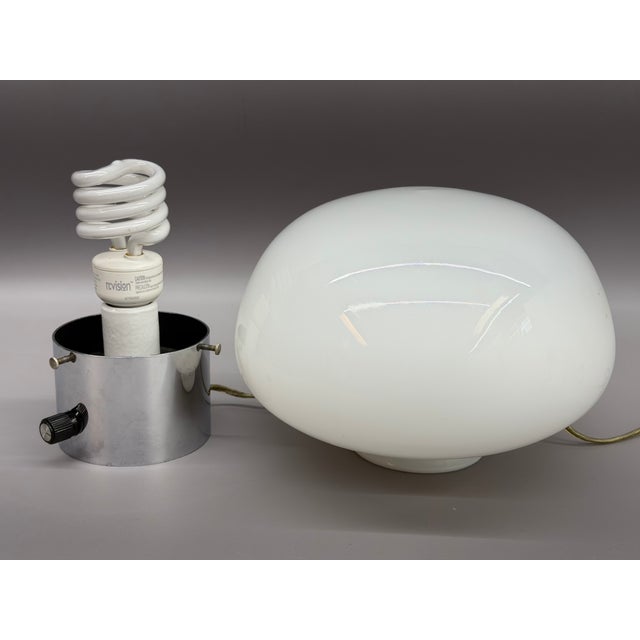 1970s Tsao Designs Chrome and Glass Mushroom Table Lamp, New Canaan For Sale - Image 5 of 13