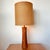 Rare Turned Teak and Ceramic Martz Dots Lamp With Shade For Sale In Buffalo - Image 6 of 7