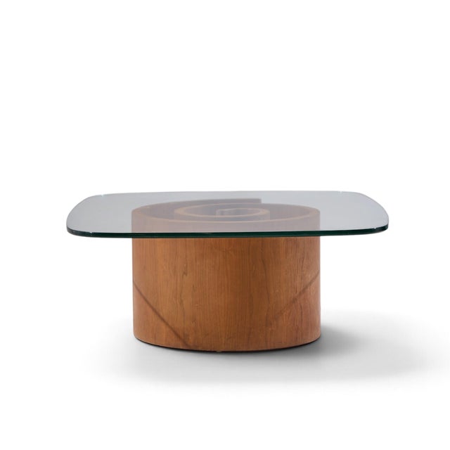 Vladimir Kagan Vladimir Kagan Mid Century Walnut Snail Coffee Table For Sale - Image 4 of 9