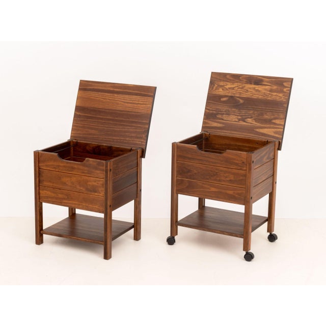 Modern Teak Lift-Top Liquor Chests, Pair For Sale In New York - Image 6 of 12