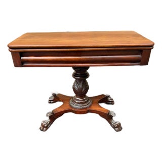 Empire Style Mahogany Card or Game Table Late 19th Century For Sale