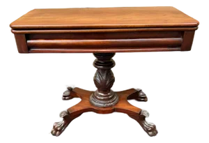 Empire Style Mahogany Card or Game Table Late 19th Century