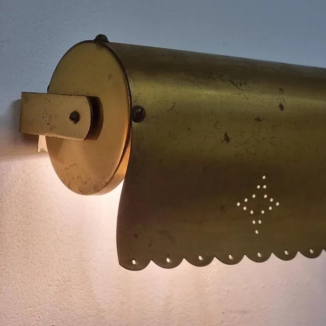 Antique Scandinavian Wall Lights in Brass with Star Pattern, 1950s, Set of 2 For Sale - Image 10 of 13