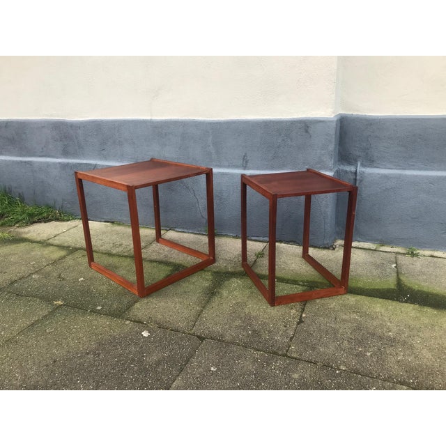 Danish Modern Teak Quadratic Side Tables, 1960s, Set of 2 For Sale - Image 6 of 10