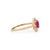 Metal Victorian-Style 14k Yellow Gold 1.04ct Ruby & Diamond Halo Cluster Flower Ring Size 4 For Sale - Image 7 of 16