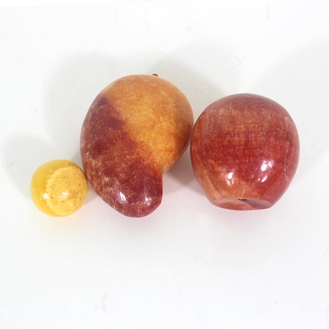 Vintage Summer Fruit Carved From Stone Apple, Mango & Plum- Set of 3 For Sale - Image 6 of 10