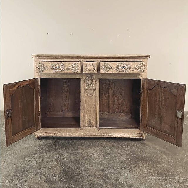 Early 18th Century Belgian Liègeois Régence Period Hand-Carved Stripped Oak Mermaid Buffet For Sale - Image 13 of 18